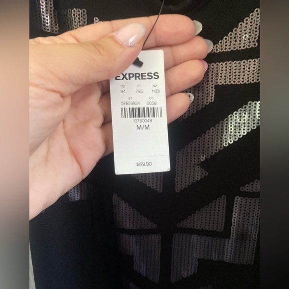 Express black sequin tank dress - Picture 3 of 4
